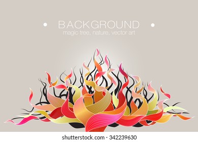 Vector background illustration with magic tree & roots
