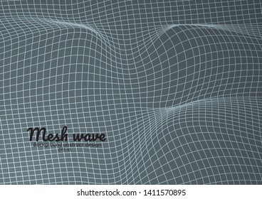 Vector background illustration Mesh concept and gray curve