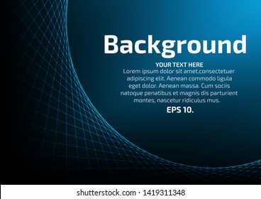 Vector background illustration Modern abstract concept Blue circular mesh