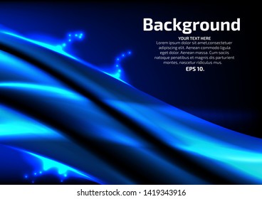 Vector background illustration Modern abstract concept Blue curve gradient