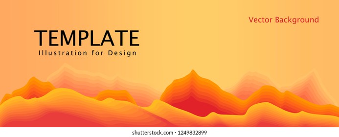 Vector background , illustration of mouting abstract , orange 