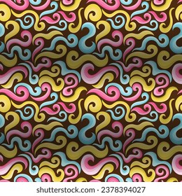 Vector background illustration with non-continuous abstract line pattern in full color.	