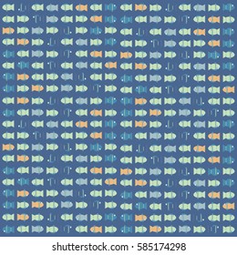 Vector background illustration pattern - abstract fishes