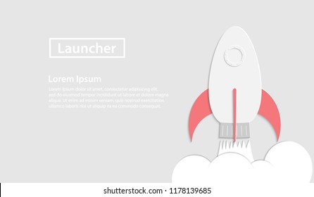 Vector background illustration with rocket launch illustration