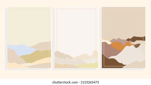 vector background illustration set with hills landscape