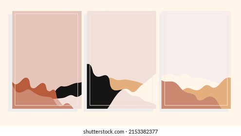 vector background illustration set with hills landscape