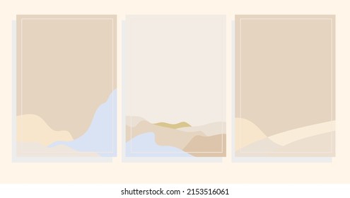 vector background illustration set with hills landscape