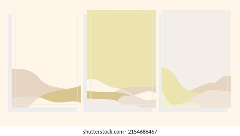 vector background illustration set with hills landscape