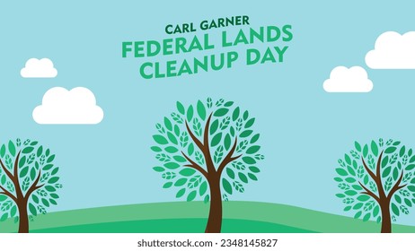 The vector background illustration showcases the spirit of community and environmental stewardship on Carl Garner Federal Lands Cleanup Day.