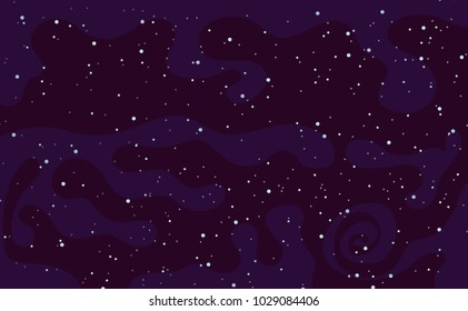 Vector background illustration with space and stars.