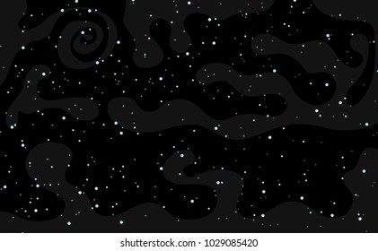 Vector background illustration with space and stars.