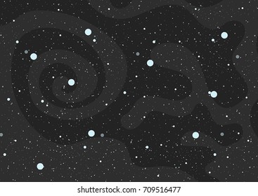 Vector background illustration of space with stars and dust.