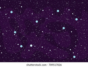 Vector background illustration of space with stars and dust.
