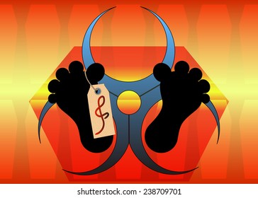 Vector background. Illustration symbolizing the damage caused by the Ebola epidemic. EPS 10.