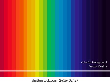 Vector background illustration, theme of long and narrow rectangular bar in many colors, spectrum style