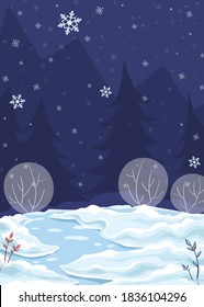 Vector background illustration theme winter night. For print on demand, powerpoint and keynote presentations, advertisements and commercials, magazines and newspapers, book covers.