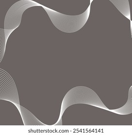 Vector background illustration. Wavy flowing curve pattern by colorful gradient blue purple pink on white background. Abstract halftone background with wavy