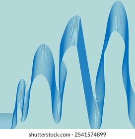Vector background illustration.Wavy flowing curve pattern by colorful gradient blue purple pink on white background.Abstract halftone background with wavy