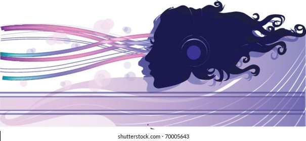 vector background with image of beautiful girl EPS 10