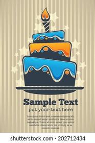 vector background with image of birthday cake
