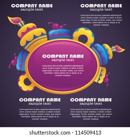 vector background with image of birthday cakes, sweets and donuts