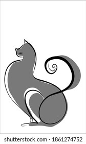 vector background with the image of cats for logo design