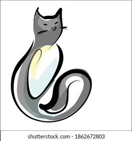 vector background with the image of cats for logo design