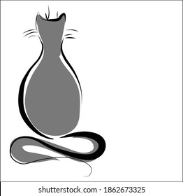 vector background with the image of cats for logo design