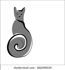 vector background with the image of cats for logo design