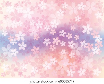A vector background image with cherry blossoms in full bloom. You can connect this image both laterally and vertically to create a seamless, endless pattern.