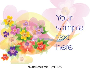 vector background with an image of colorful flowers summer with space for your text