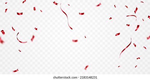 vector background image with confetti Red for parties or celebrations