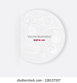 Vector background with the image of a paper circle