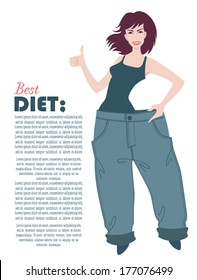 vector background with image of slim girl and place for your commercial offers