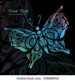 vector background with image of stylized butterfly