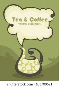vector background with image of teapot and cloud for text