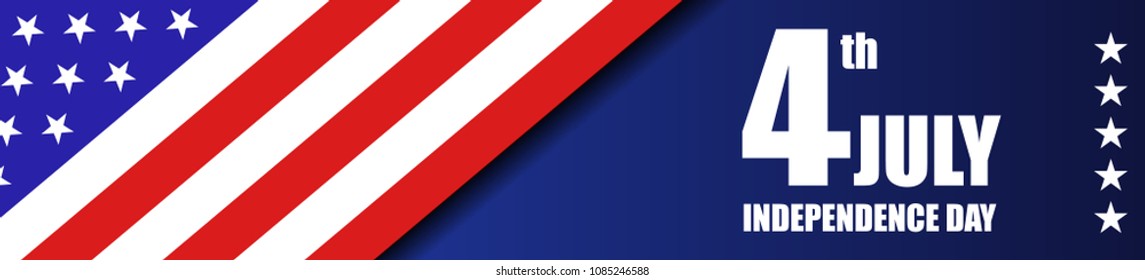 Vector background for independence day of America. Banner