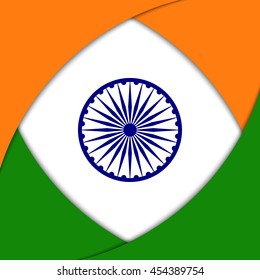 Vector background with Indian national flag colors and elements. 