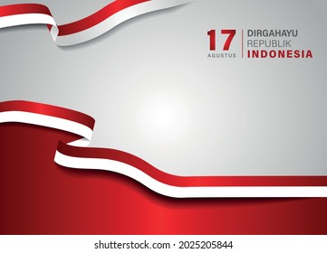 Vector Background Of Indonesia Independence Day 17 August. 76 Tahun Kemerdekaan Indonesia Translates To 76 Years Indonesia Independence Day