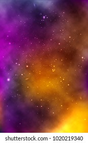 vector background of an infinite space with stars, galaxies, nebulae. bright oil stains and blots with white dots