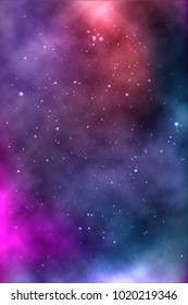 vector background of an infinite space with stars, galaxies, nebulae. bright oil stains and blots with white dots