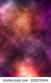 vector background of an infinite space with stars, galaxies, nebulae. bright oil stains and blots with white dots