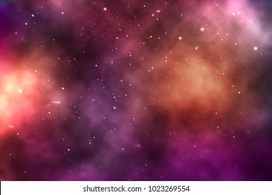 vector background of an infinite space with stars, galaxies, nebulae. bright oil stains and blots with white dots