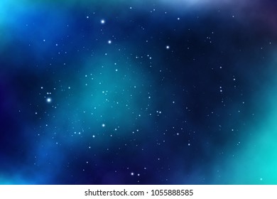 vector background of an infinite space with stars, galaxies, nebulae. bright oil stains and blots with white dots