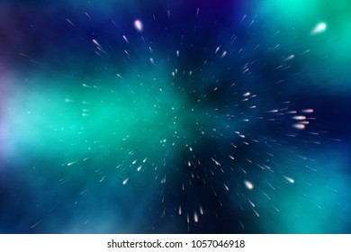 vector background of an infinite space with stars, galaxies, nebulae. bright oil stains and blots with white dots