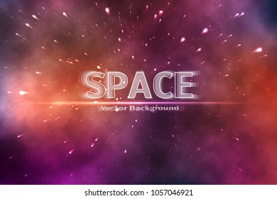 vector background of an infinite space with stars, galaxies, nebulae. bright oil stains and blots with white dots