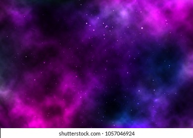 vector background of an infinite space with stars, galaxies, nebulae. bright oil stains and blots with white dots