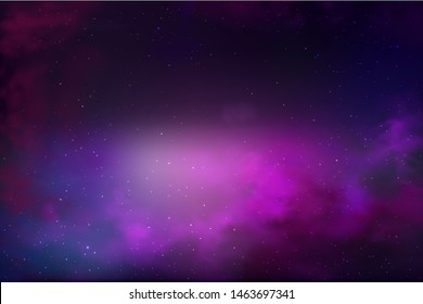 vector background of an infinite space with stars, galaxies, nebulae. bright oil stains and blots with white dots