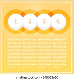 Vector background infographic template with buttons and numbers