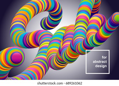 Vector background. Inscription Sale. Abstract 3d shape with strips. 